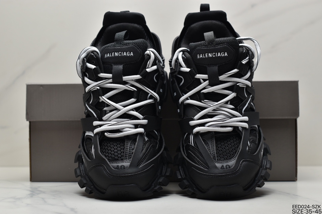370 巴黎世家Balenciaga Tess S. Gomma Trek Low Top Sneakers3.0慢跑鞋“黑魂”542023 W1GB1 7261