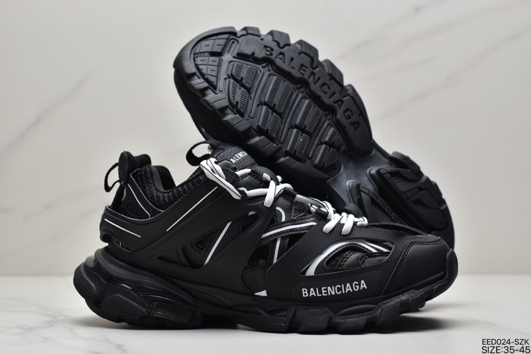 370 巴黎世家Balenciaga Tess S. Gomma Trek Low Top Sneakers3.0慢跑鞋“黑魂”542023 W1GB1 7261