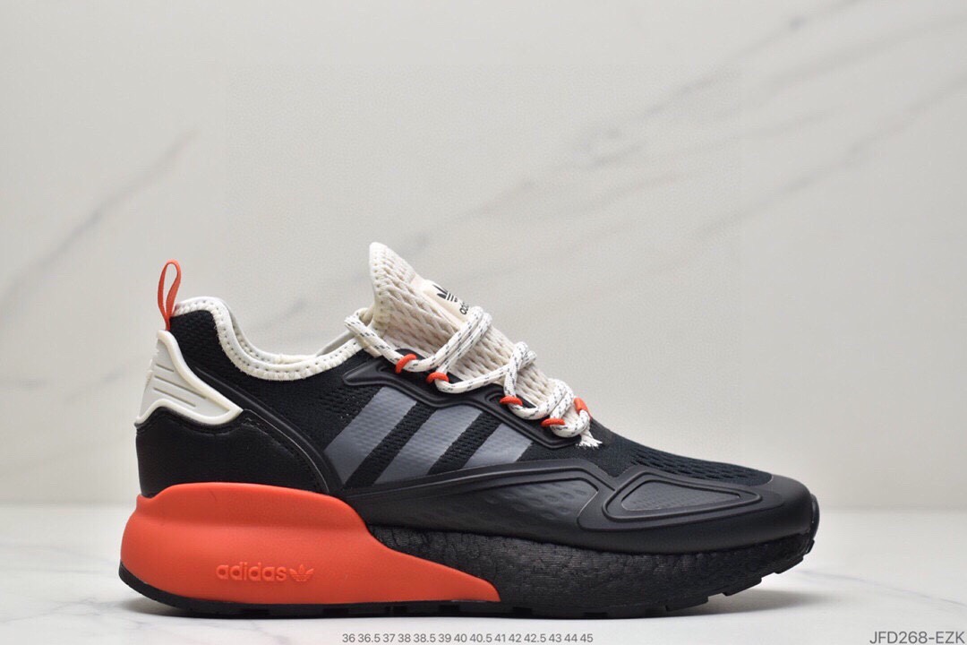 170 Adidas阿迪达斯 缓震跑鞋 易烊千玺同款 Adidas Originals ZX 2K Boost 全新爆米花缓震休闲运动跑鞋FZ3323