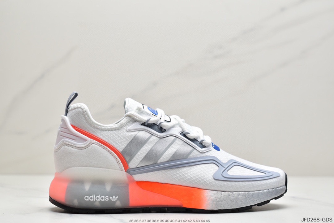 170 Adidas阿迪达斯 缓震跑鞋 易烊千玺同款 Adidas Originals ZX 2K Boost 全新爆米花缓震休闲运动跑鞋FZ3323