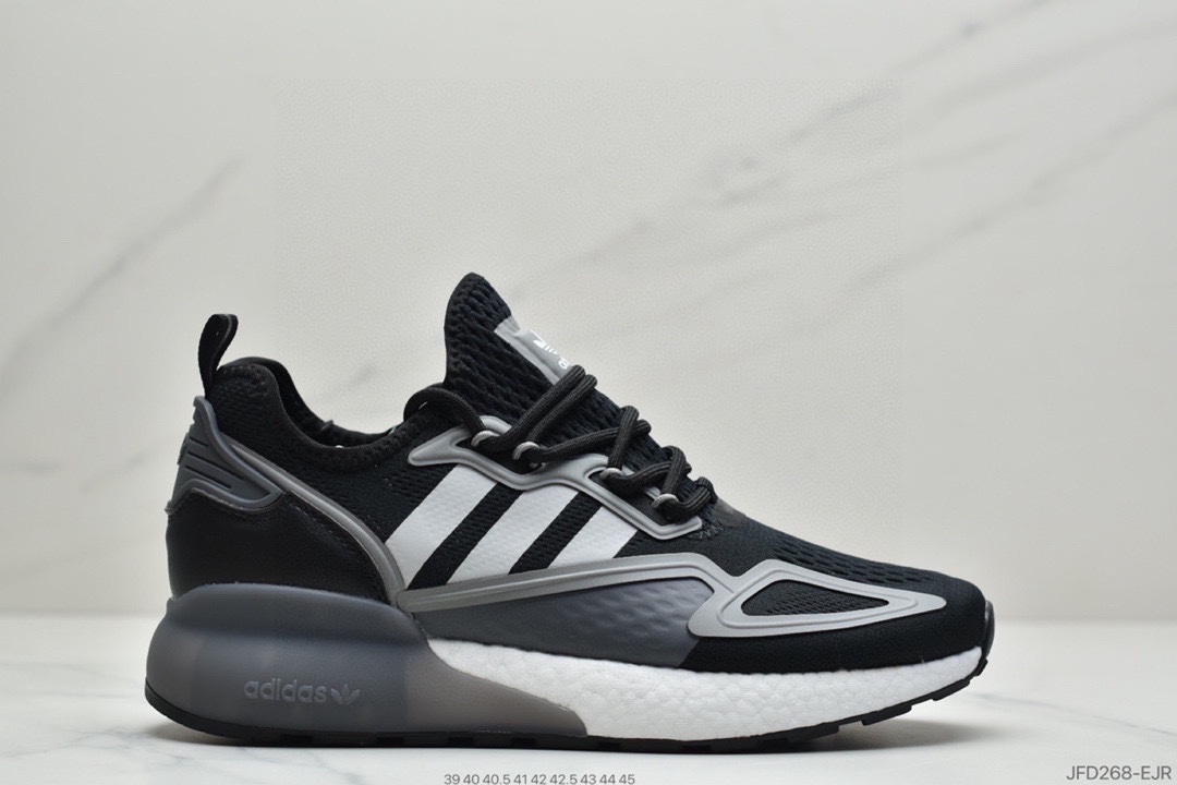 170 Adidas阿迪达斯 缓震跑鞋 易烊千玺同款 Adidas Originals ZX 2K Boost 全新爆米花缓震休闲运动跑鞋FZ3323