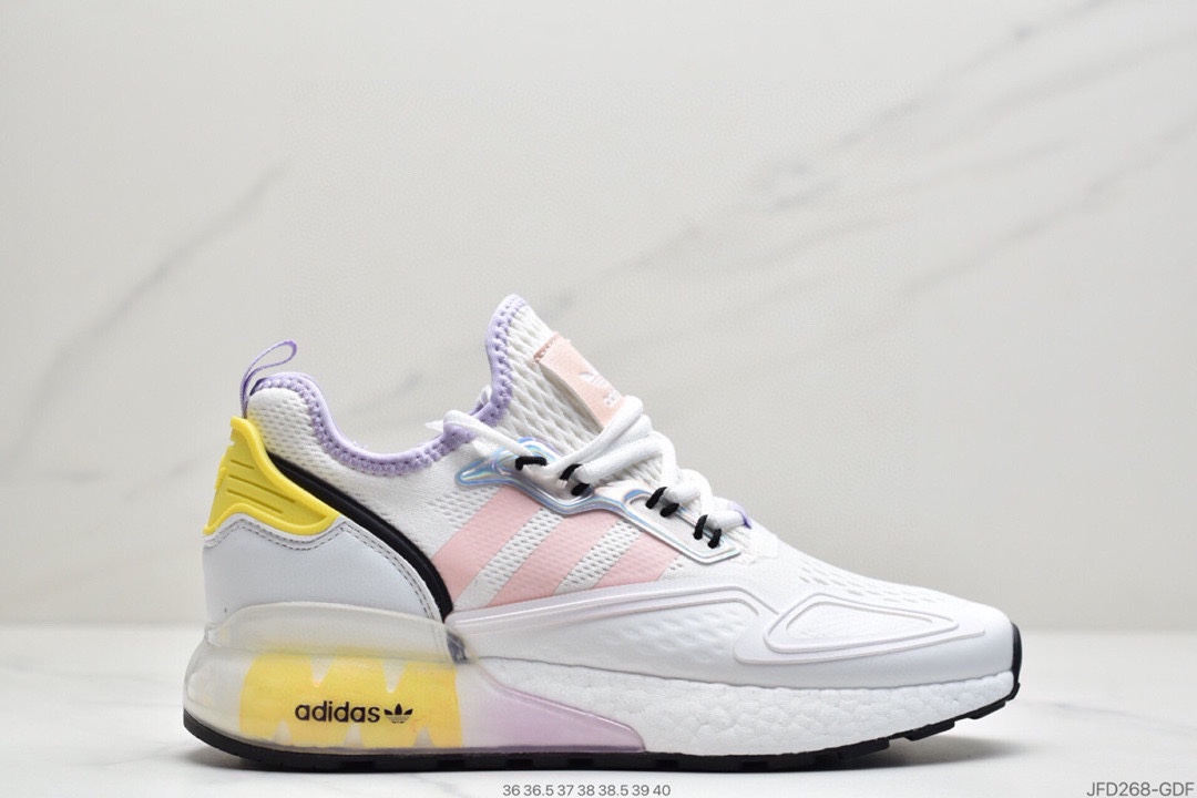 170 Adidas阿迪达斯 缓震跑鞋 易烊千玺同款 Adidas Originals ZX 2K Boost 全新爆米花缓震休闲运动跑鞋FZ3323