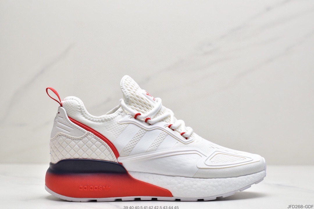 170 Adidas阿迪达斯 缓震跑鞋 易烊千玺同款 Adidas Originals ZX 2K Boost 全新爆米花缓震休闲运动跑鞋FZ3323