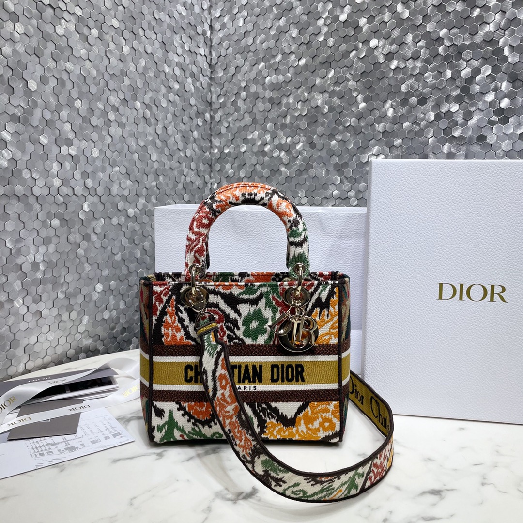 Dior Bags Handbags Gold Embroidery Lady