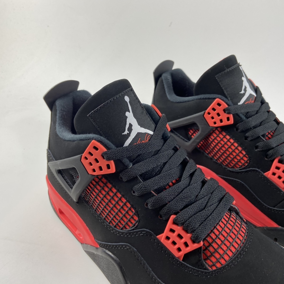 P400  Air Jordan 4 Retro”Red Thunder”迈克尔·乔丹AJ4代中帮复古休闲运动文化篮球鞋“黑红雷电”CT8527-016