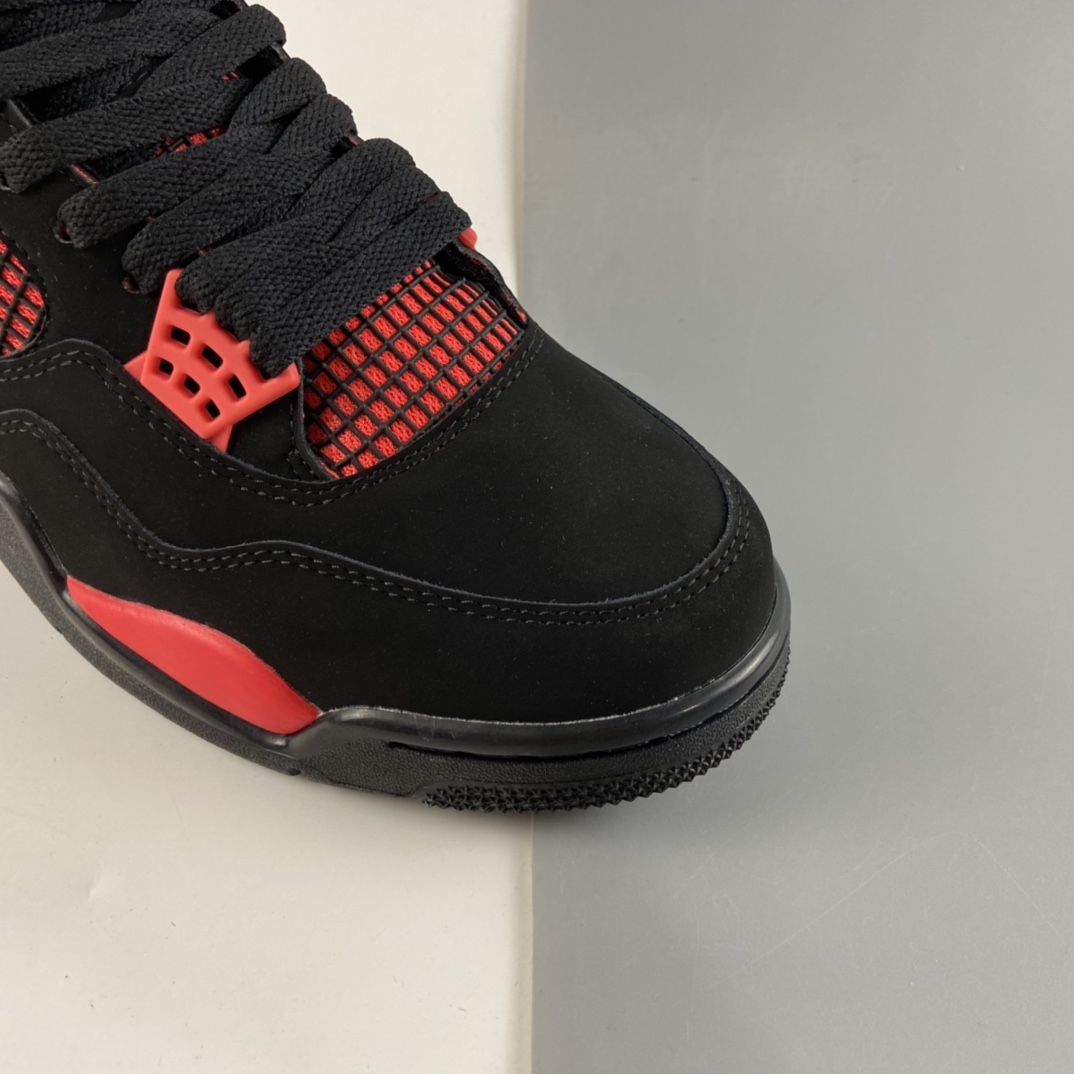 P400  Air Jordan 4 Retro”Red Thunder”迈克尔·乔丹AJ4代中帮复古休闲运动文化篮球鞋“黑红雷电”CT8527-016
