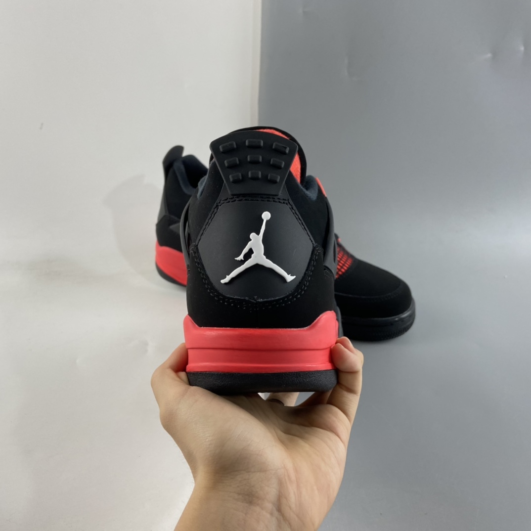 P400  Air Jordan 4 Retro”Red Thunder”迈克尔·乔丹AJ4代中帮复古休闲运动文化篮球鞋“黑红雷电”CT8527-016