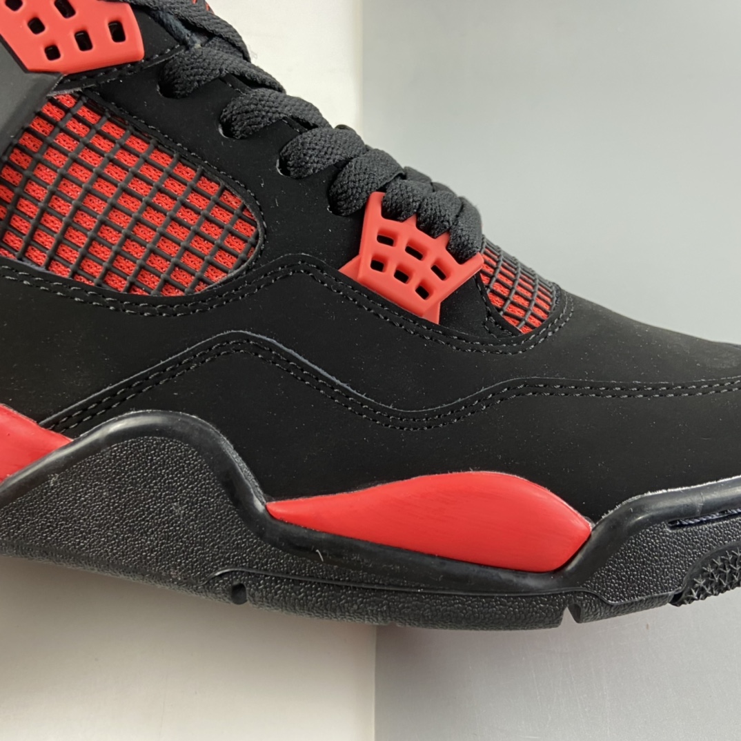 P400  Air Jordan 4 Retro”Red Thunder”迈克尔·乔丹AJ4代中帮复古休闲运动文化篮球鞋“黑红雷电”CT8527-016