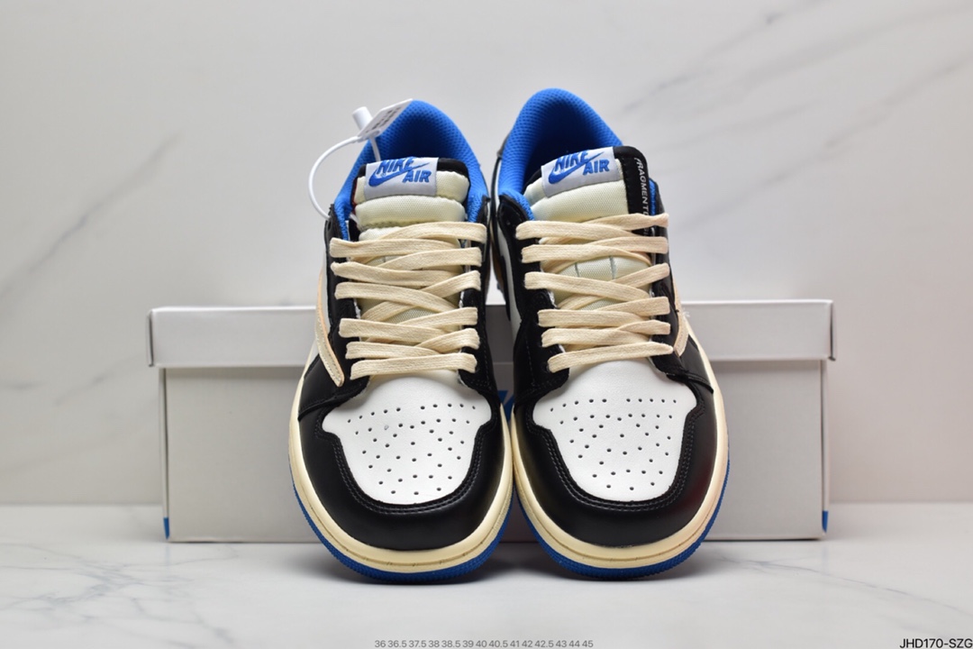 190 Travis Scott x Fragment x Air Jordan 1 Low“Military Blue”闪电倒钩高帮DM7866-140