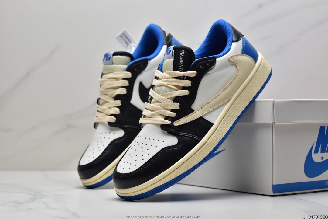 190 Travis Scott x Fragment x Air Jordan 1 Low“Military Blue”闪电倒钩高帮DM7866-140