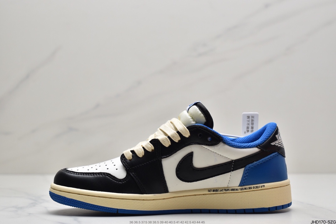 190 Travis Scott x Fragment x Air Jordan 1 Low“Military Blue”闪电倒钩高帮DM7866-140