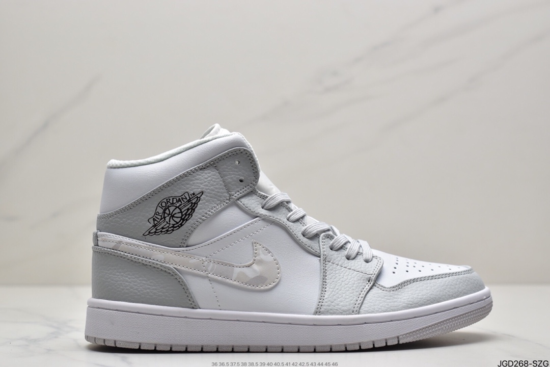 180 耐克NIKE Air Jordan 1 Retro Mid”White Camo”AJ1乔丹一代篮球鞋DC9035-100