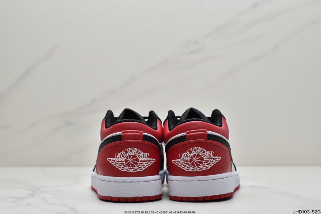 190 Nike Air Jordan 1 Low”Bred Toe”AJ1乔丹一代低帮经典复古文化休闲运动篮球鞋“红黑脚趾”553558-612
