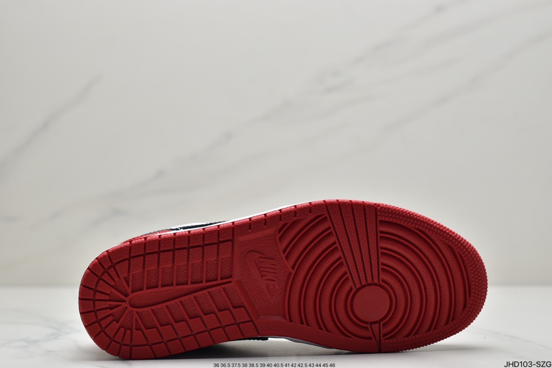 190 Nike Air Jordan 1 Low”Bred Toe”AJ1乔丹一代低帮经典复古文化休闲运动篮球鞋“红黑脚趾”553558-612