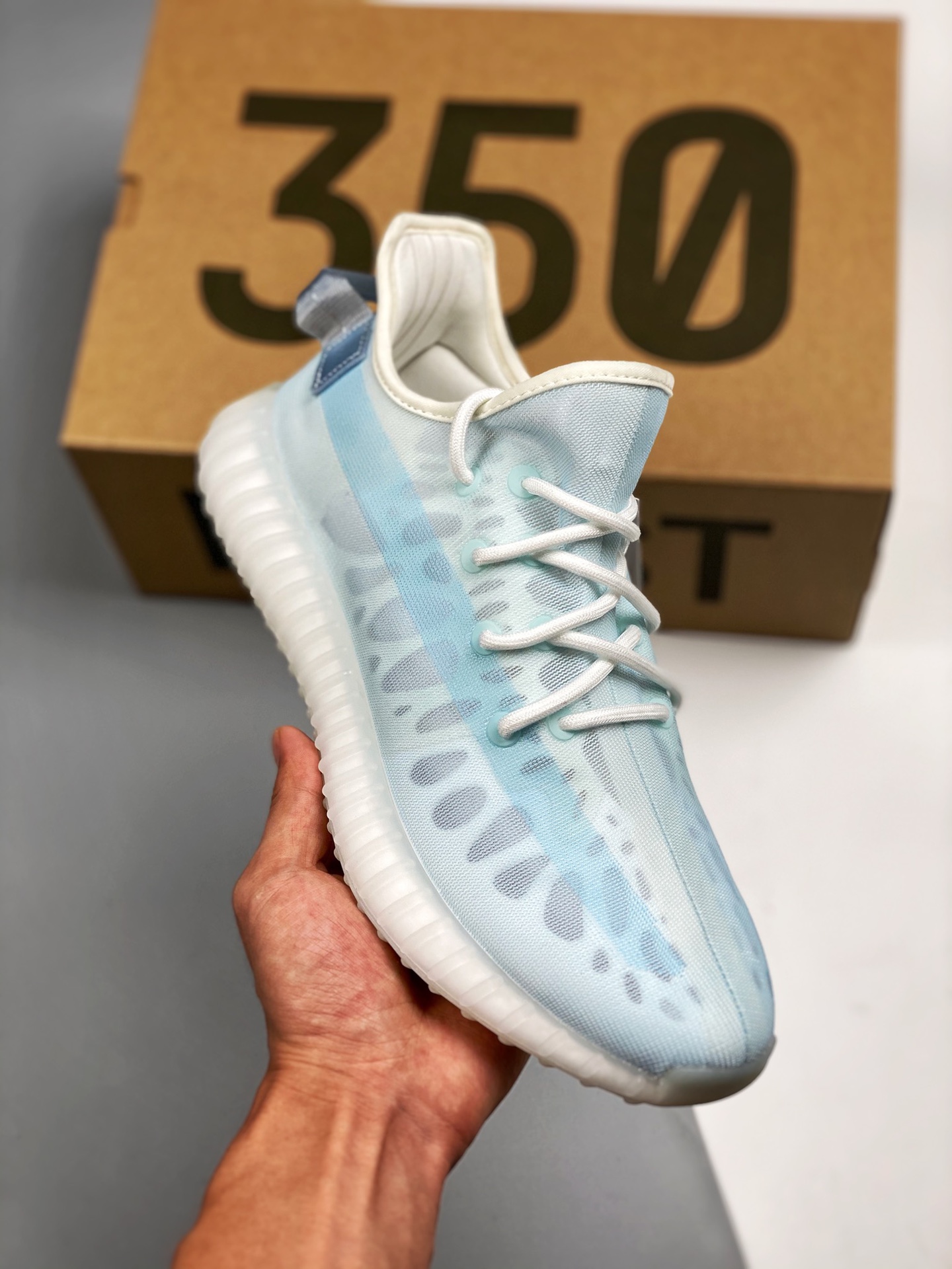 Canal exclusivo, versión original pura verificable Yeezy 350V2 "Mono Ice" azul hielo 🔝probado sin probabilid…
