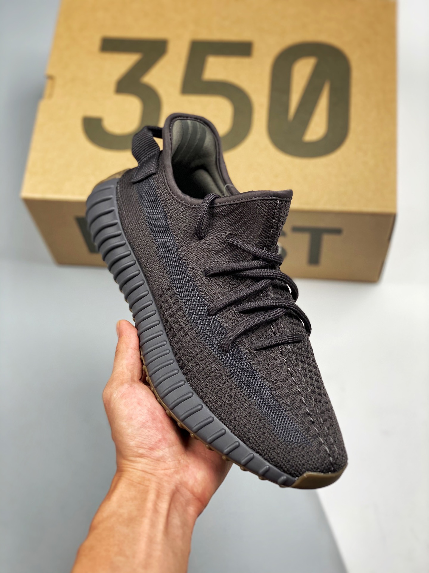 Yeezy 350V2 "Black" Negro caucho 🔝Prueba real sin rompecabezas, probabilidad de no poder ser autenticado, co…