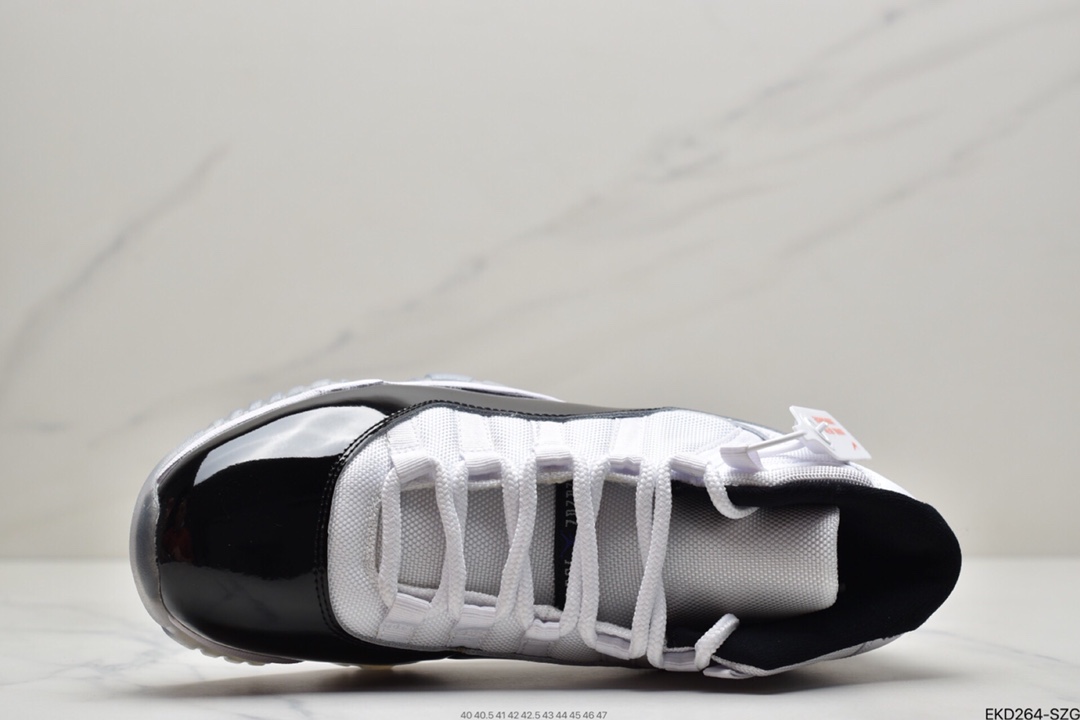 380 Air Jordan 11 25th Anniversary”Concord”AJ11代迈克尔·乔丹高帮运动文化篮球鞋“OG康扣黑白冰蓝”378037-100