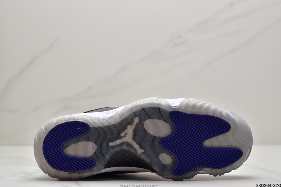 380 Air Jordan 11 25th Anniversary”Concord”AJ11代迈克尔·乔丹高帮运动文化篮球鞋“OG康扣黑白冰蓝”378037-100