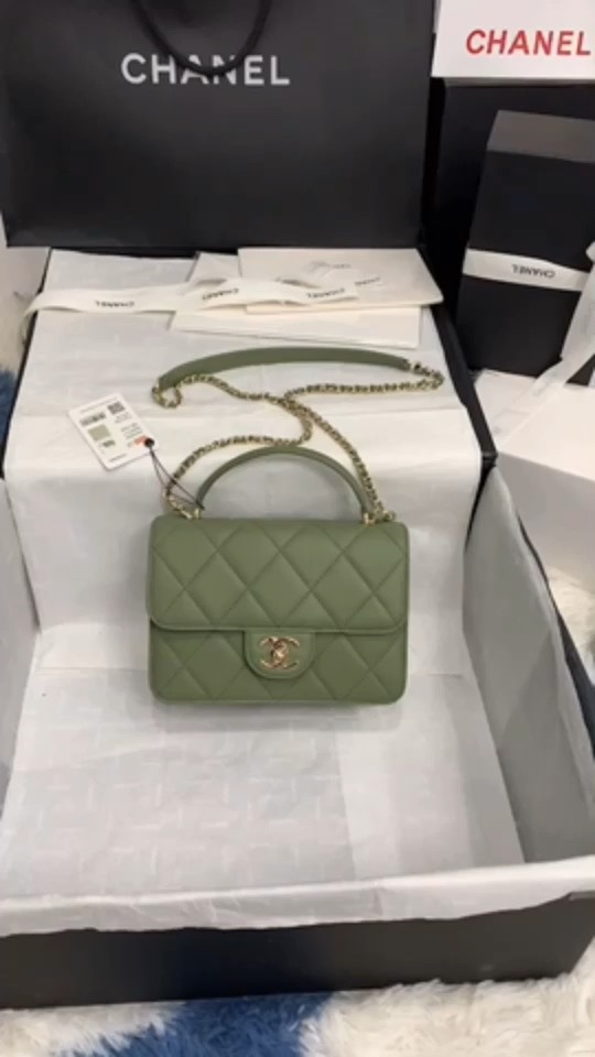 River Island Green Quilted Bag +card Holder Nwtg