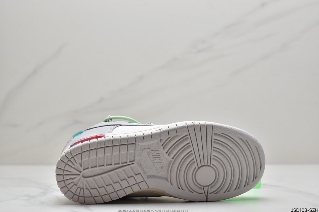 200 耐克Nike OFF-WHITE x Futura x Nike Dunk Low“21 of 50 三方联名白灰紫低帮休闲板鞋DM1602-106