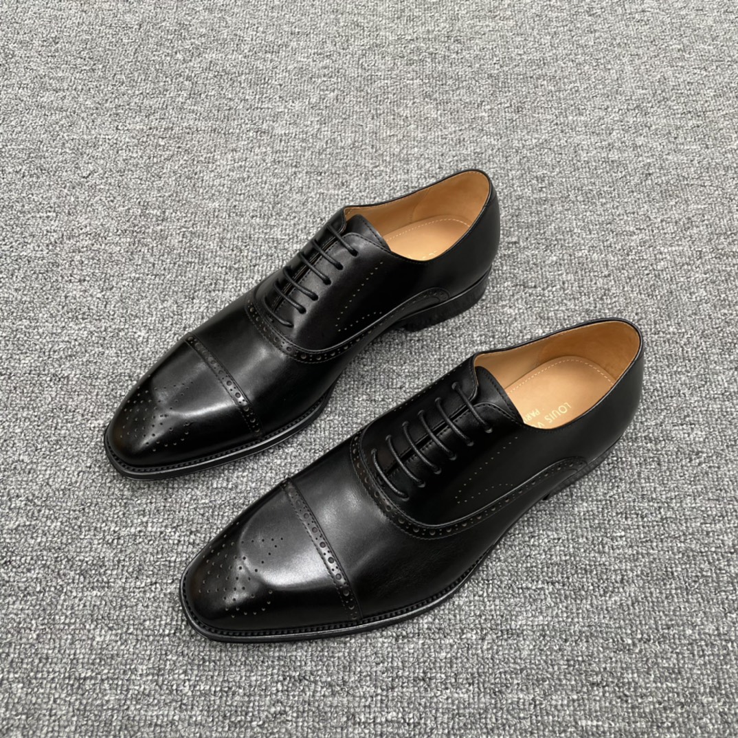 Zapatos Oxford clásicos para hombre LV, zapatos de cuero formales de negocios para hombres, modelo clásico tallado con …