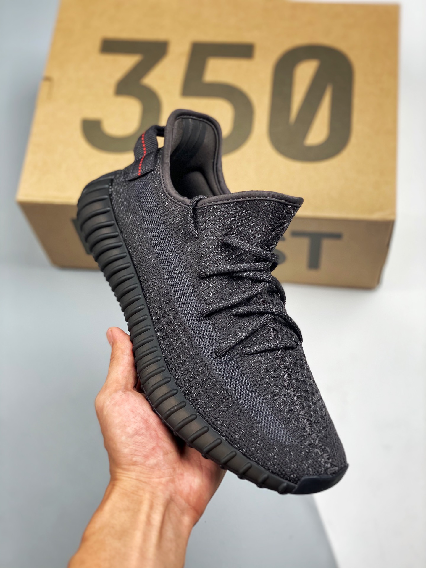 Suministro exclusivo de canal, versión pura original que pasa la verificación Yeezy 350V2 "Black" Negro con e…