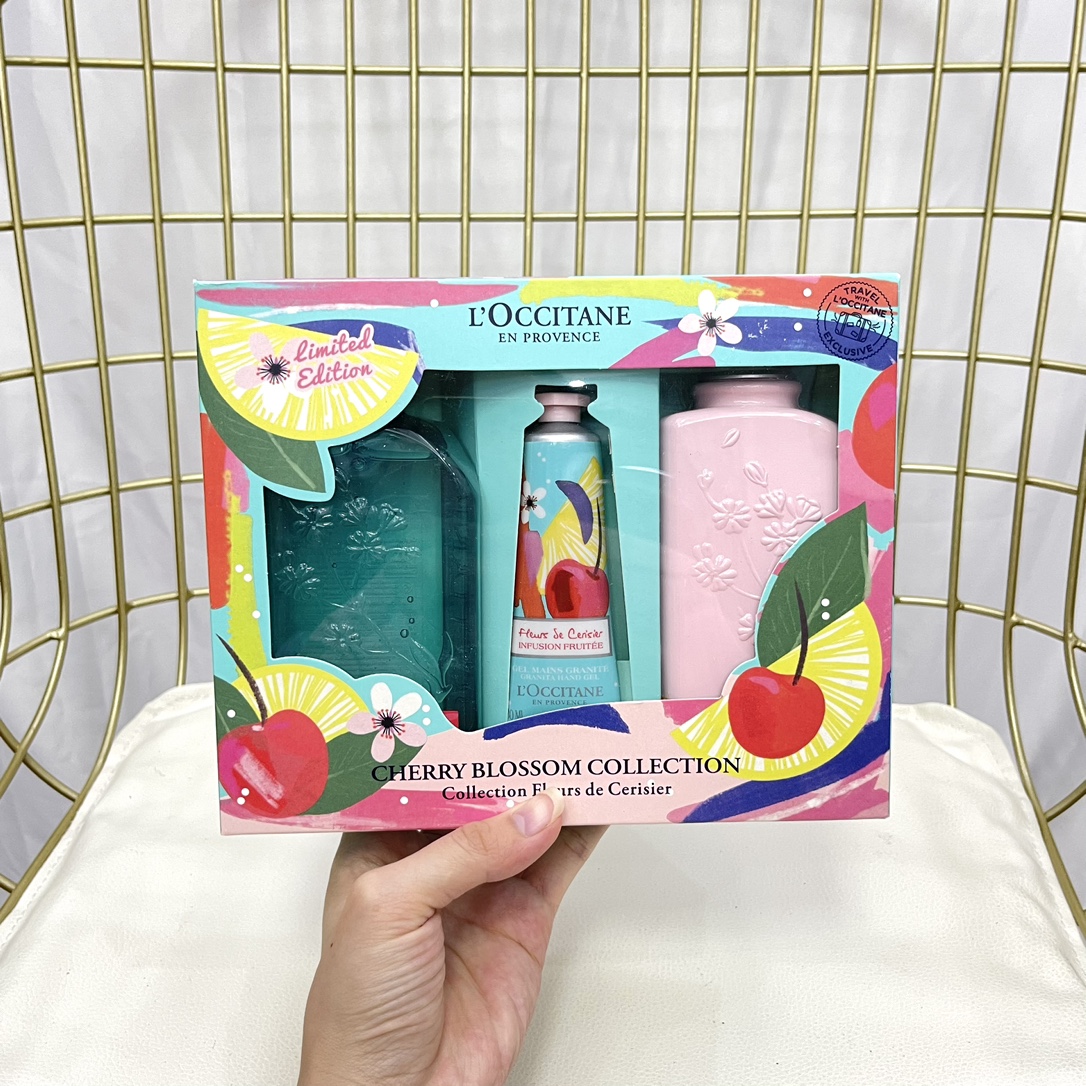 L'Occitane Cherry Blossom Trio Set: Body Lotion, Shower Gel, Hand Cream