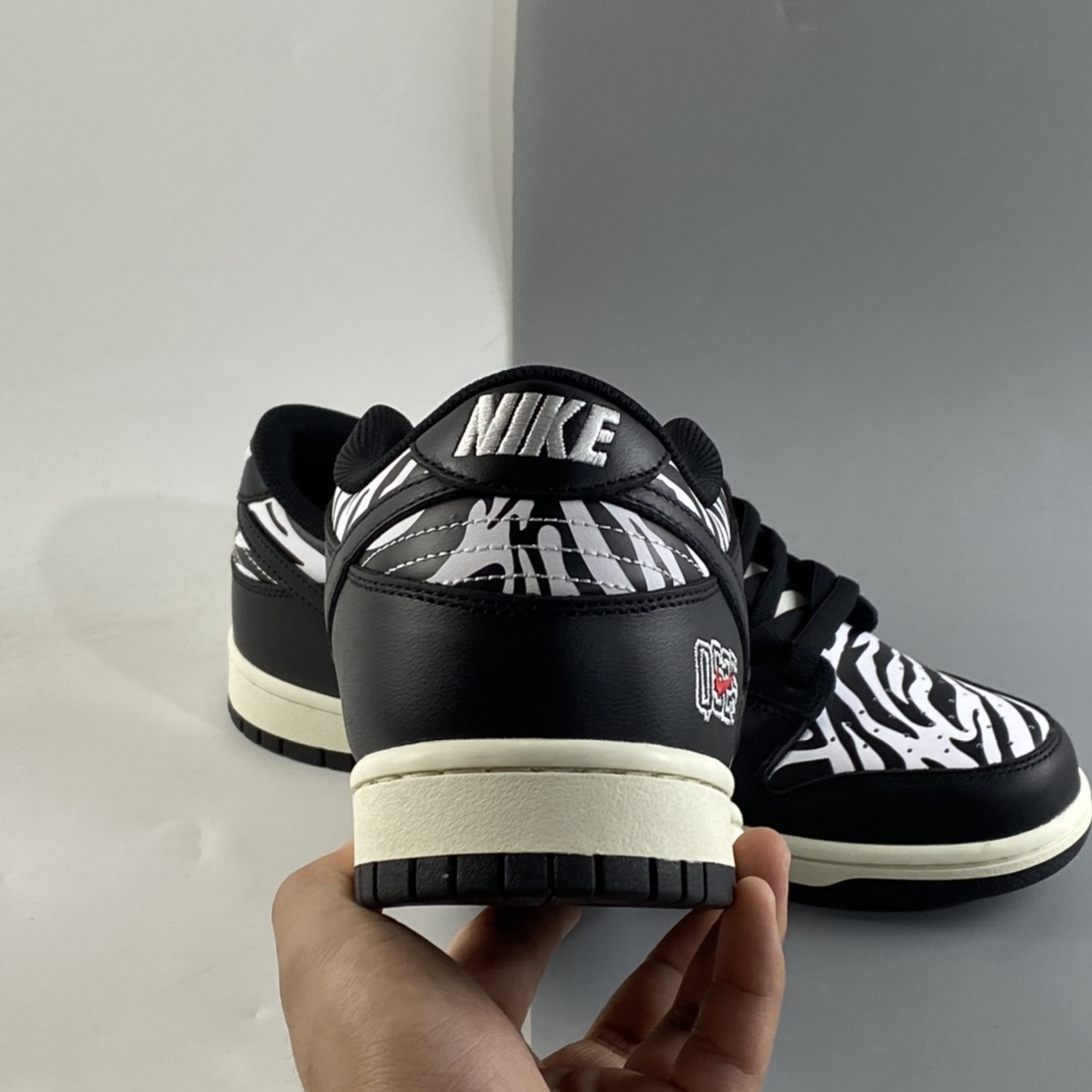 P380  Quartersnacks x  NIKE SB  Dunk  ” Zebra” 黑白斑马纹 联名款低帮运动休闲板鞋 DM3510-001