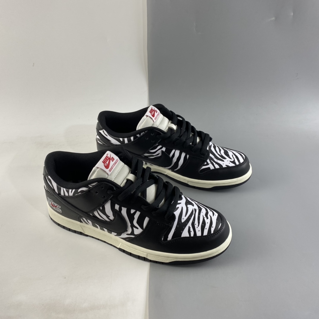 P380  Quartersnacks x  NIKE SB  Dunk  ” Zebra” 黑白斑马纹 联名款低帮运动休闲板鞋 DM3510-001