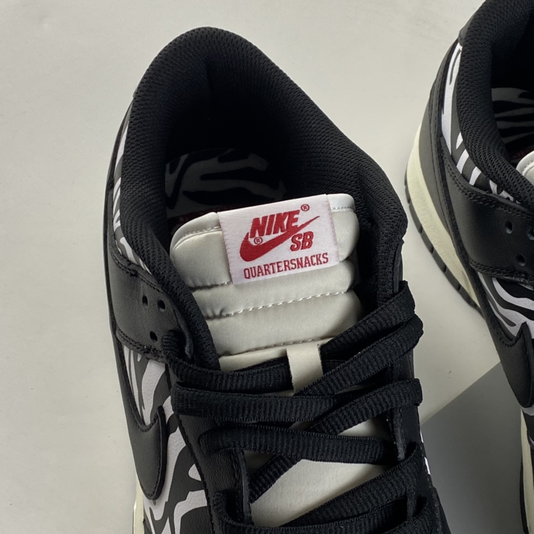 P380  Quartersnacks x  NIKE SB  Dunk  ” Zebra” 黑白斑马纹 联名款低帮运动休闲板鞋 DM3510-001