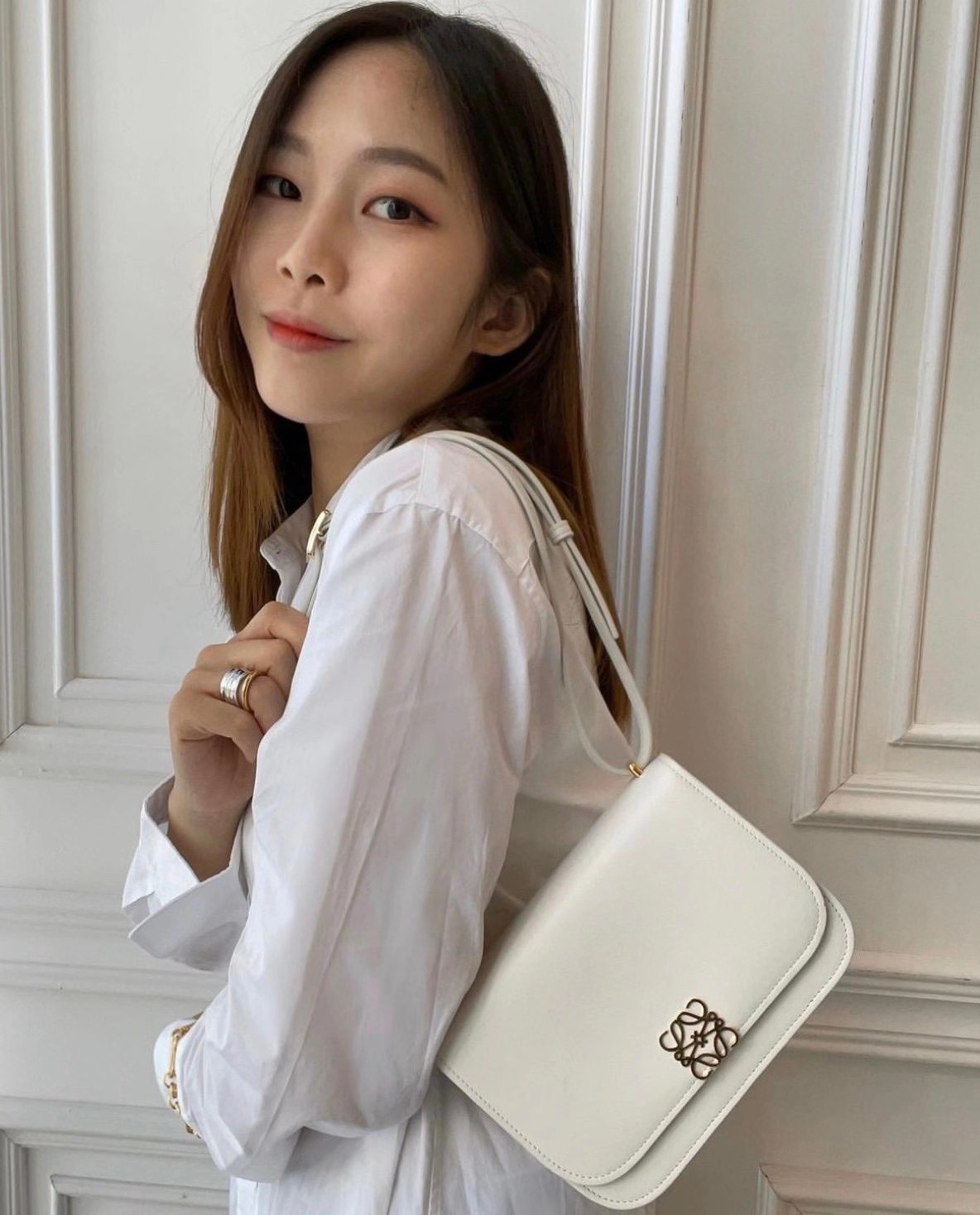 LOEWE罗意威 最新款Goya Bag 小号白色0666