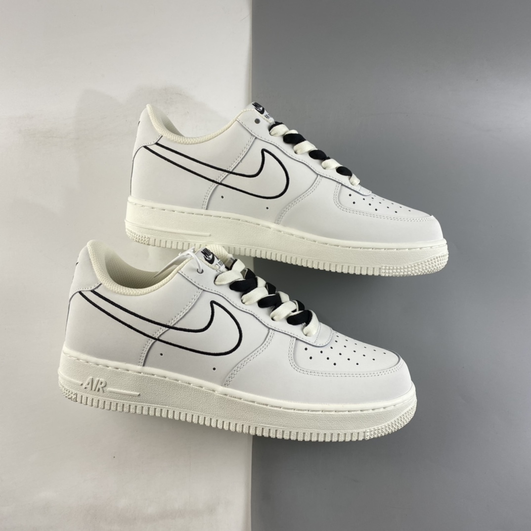 P240  NIKE Air Force 1 Low ’07  “米白红电绣勾”空军一号低帮休闲板鞋 CL6326-108