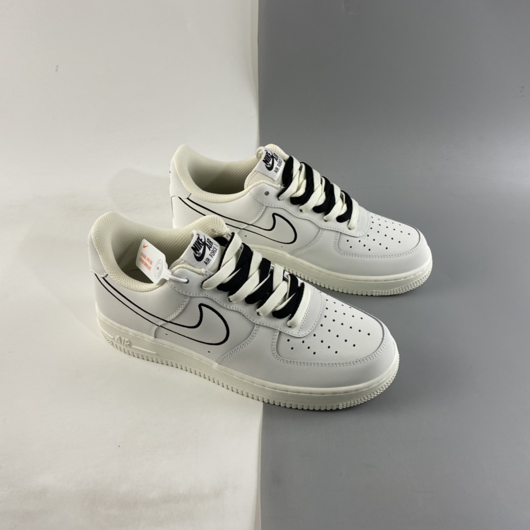 P240  NIKE Air Force 1 Low ’07  “米白红电绣勾”空军一号低帮休闲板鞋 CL6326-108