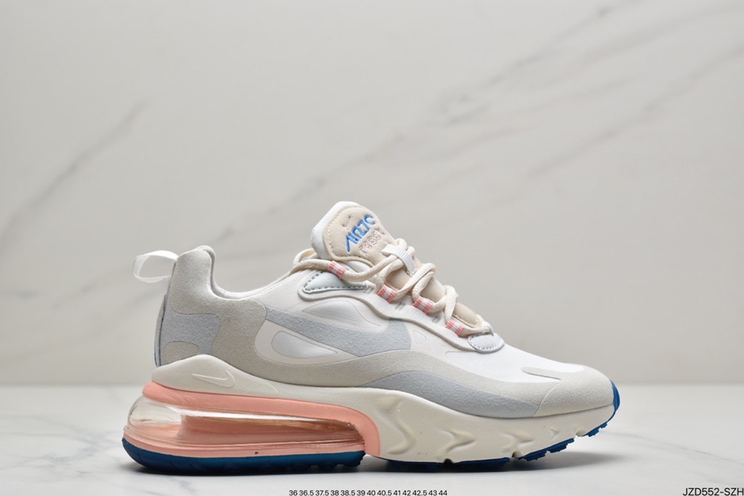 140 耐克Nike Wmns Air Max 270 React ”White/Light Blue”270瑞亚赛车慢跑鞋CI3899-500