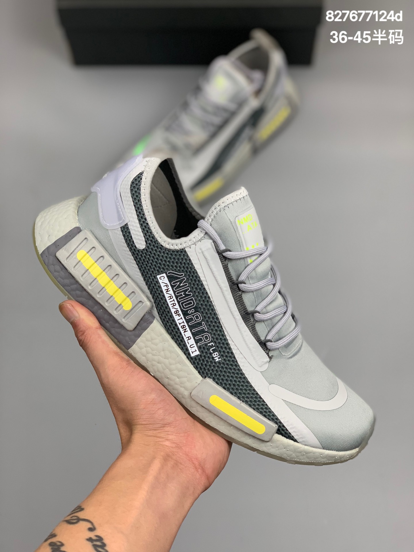 
阿迪达斯Adidas三叶草 Originals Boost NMD_R1 SPECTOO 灰白 飞织系列百搭休闲运动跑步鞋。新品首发 全掌真爆米花材质+稳定支架后跟模块 全新配色# 官方货号#FZ3202
SIZE：36 36⅔ 37⅓ 38 38⅔ 39⅓ 40 40⅔ 41⅓ 42 42⅔ 43⅓ 44 45
编码：827677124d