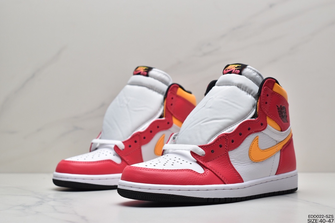 340 Air Jordan 1 Retro Hi OG  ” Light Fusion Red ” AJ1乔1 白黄粉  555088-603