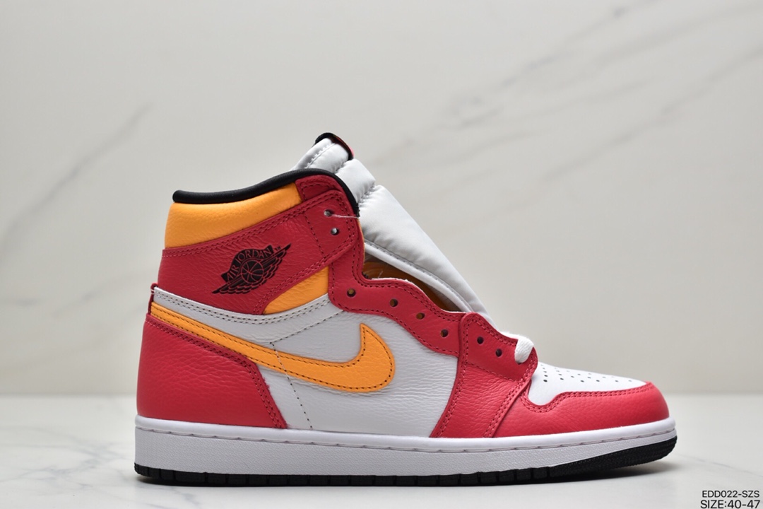 340 Air Jordan 1 Retro Hi OG  ” Light Fusion Red ” AJ1乔1 白黄粉  555088-603