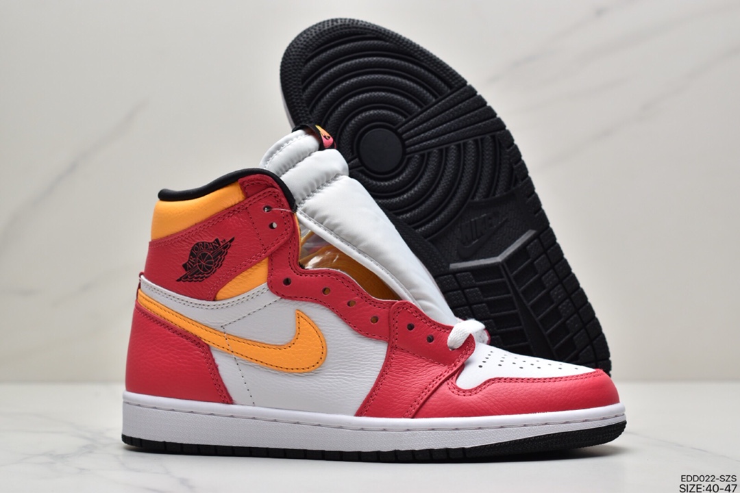 340 Air Jordan 1 Retro Hi OG  ” Light Fusion Red ” AJ1乔1 白黄粉  555088-603