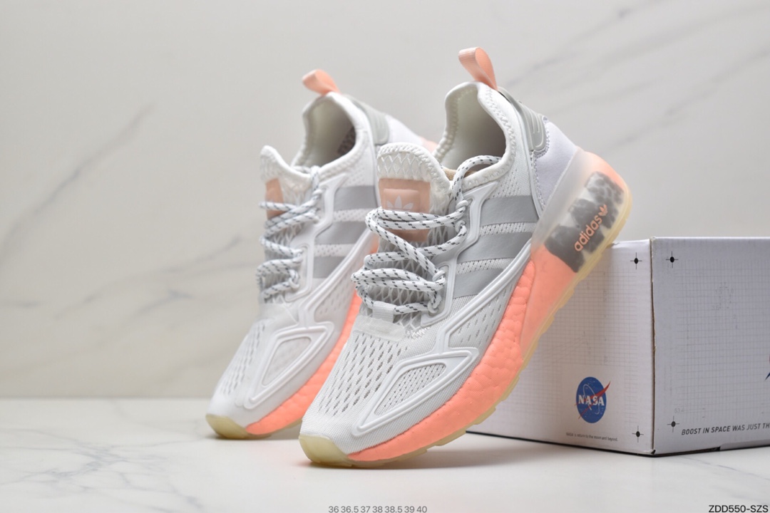 230 阿迪达斯Adidas Originals ZX 2K Boost 全新爆米花缓震休闲运动跑鞋F38773
