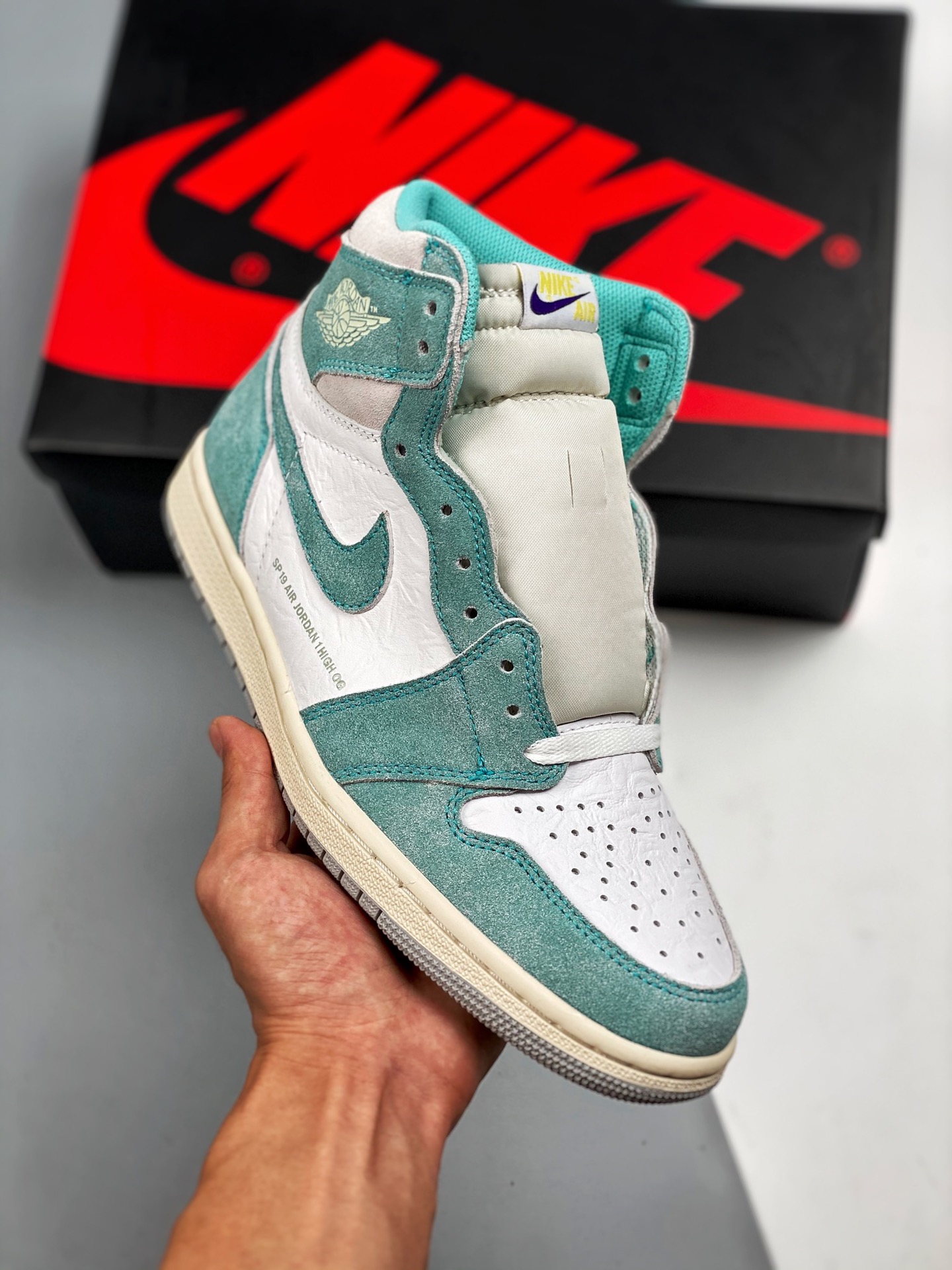 Air Jordan 1 "Turbo Green" verde Tiffany, producción de fábrica original de alta calidad, el techo de calidad en el mis…