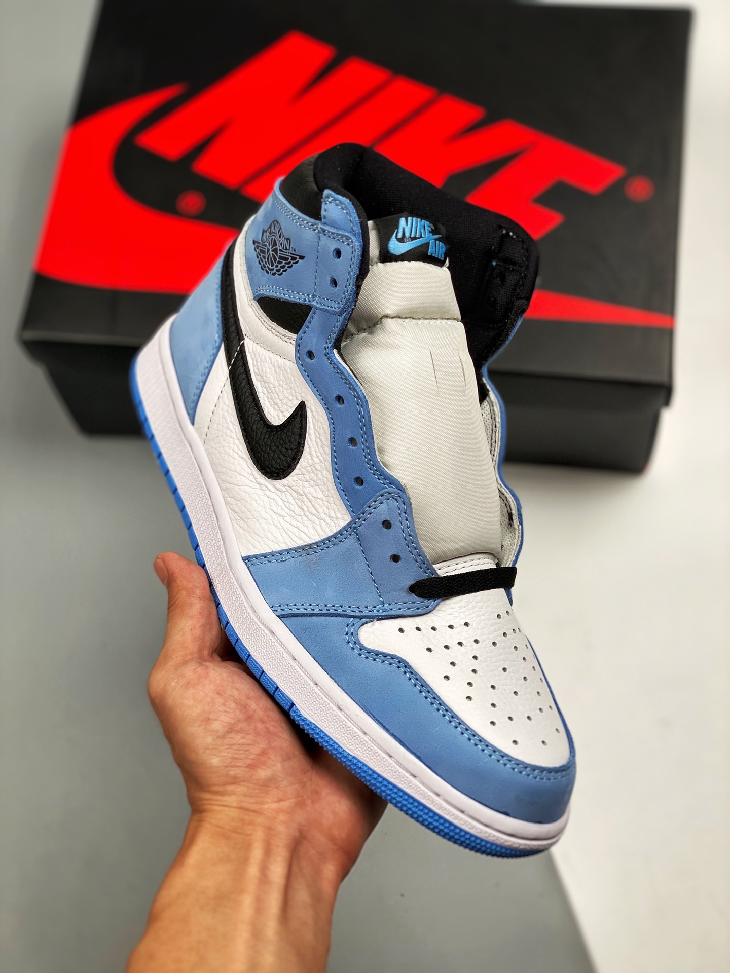 Air Jordan 1 Retro High OG azul universitario, producción de fábrica original de alta calidad, el techo de calidad en e…