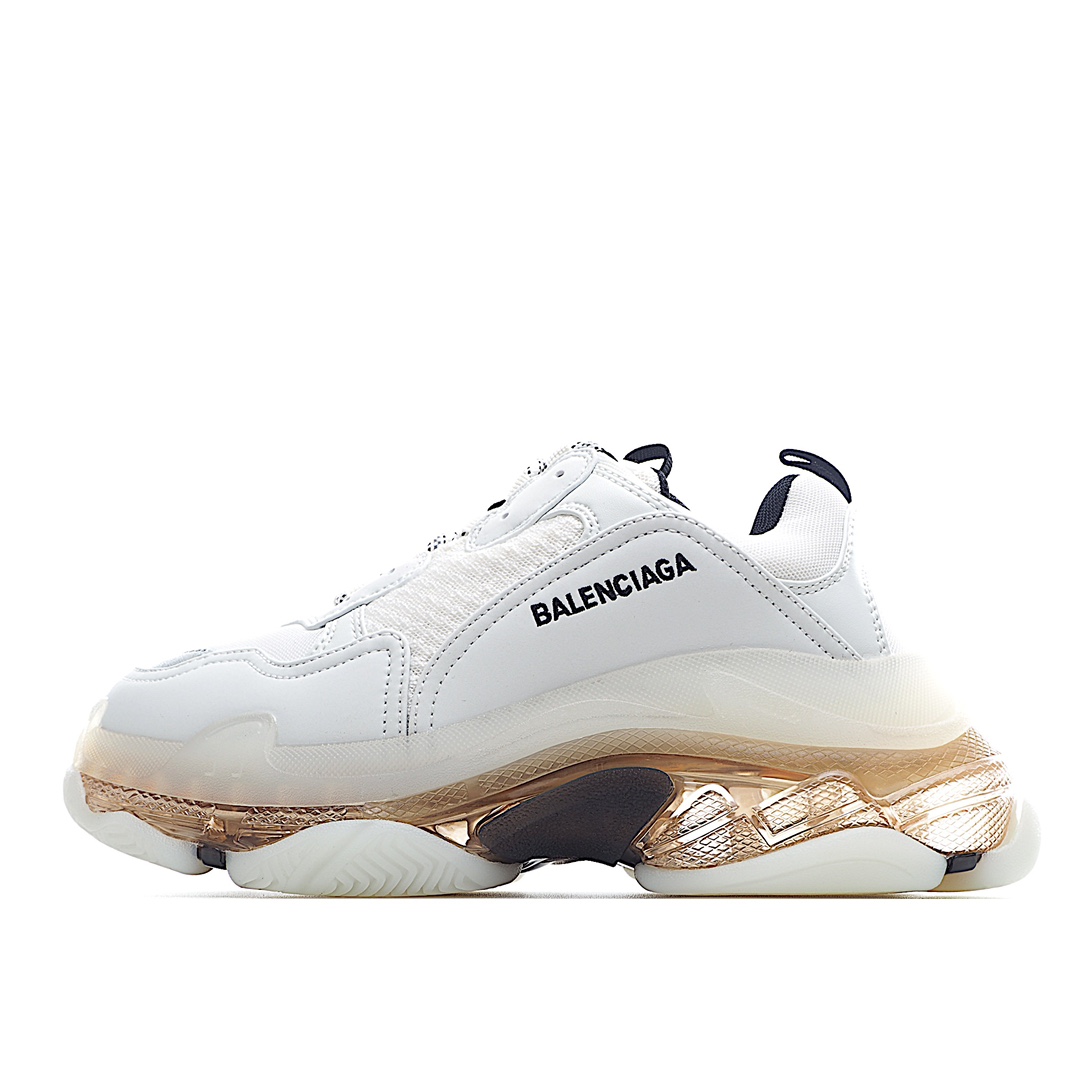 ok纯原公司级原盒Balenciaga  Triple S 巴黎世家气垫底复古跑鞋 原鞋购入 可直观对比正品材料：原厂数据打造私模原档案开发 气垫TPU组合软底 釆购原厂进口头层皮 进口机电绣正确字体 侧边TPU透气孔匹配原版 “Balenciaga ”大底LOGO立体感十足配套布袋、鞋带、合格证齐全