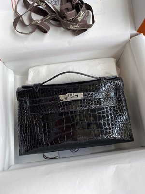 Best Replica 1:1 Hermes Kelly Handbags Clutches & Pouch Bags Crossbody & Shoulder Bags Black Silver Hardware Mini