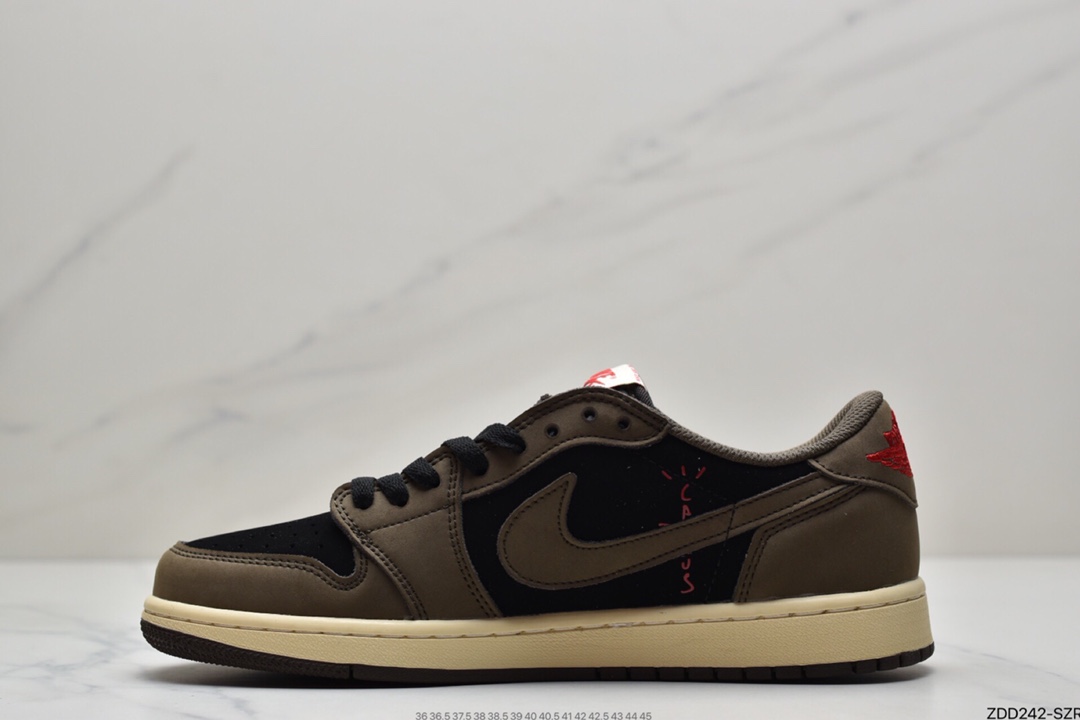 230 fragment design x Travis Scott x Nike Air Jordan 1 Low OG SP”Black/Red”AJ1乔丹篮球鞋CQ4278