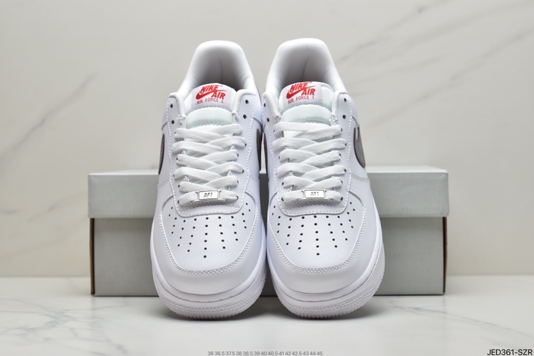 150 耐克Nike Air Force Low 白红迷你勾 空军一号低帮休闲板鞋 CZ0270-104