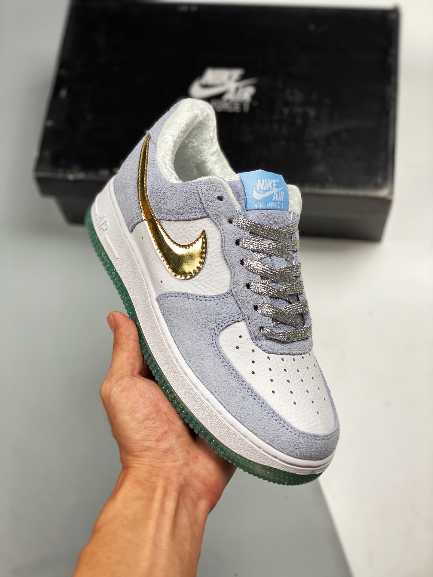Nike Air Force1 Low Frozen, horma original y plantilla original, estilo auténtico de Air Force, enfocado en canales de …