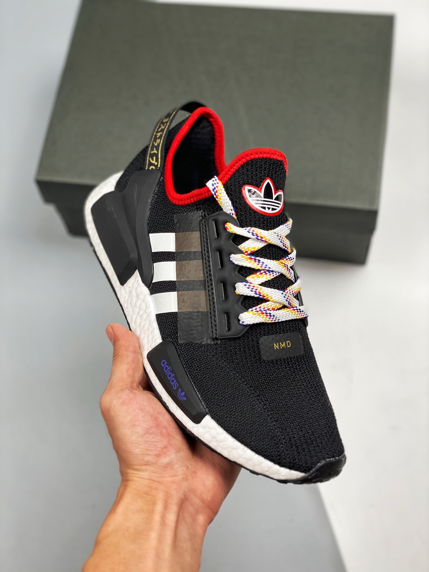 AD NMD _R1 V2 negro, blanco y rojo versión Hupu, lanzamiento simultáneo en tiendas ‼️ Almacén en stock, suministro esta…