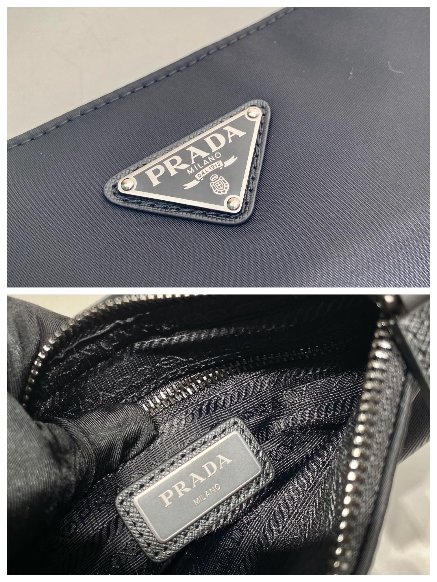 PRADA普拉达再生尼龙面料男士单肩包2VH124