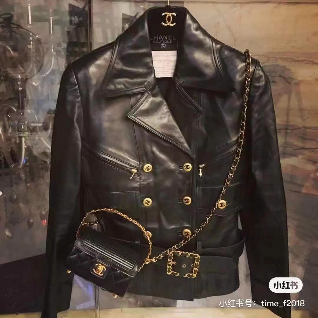 NO:721537,Chanel second-hand leather jacket, sheepskin version, S- Xl, Chanel-clothing, chanel,leather jacket,sheepskin,19860909香奈儿中古款皮衣,绵羊皮版,S- Xl,香奈儿-服装,chanel,leather jacket,sheepskin,,Women's clothing