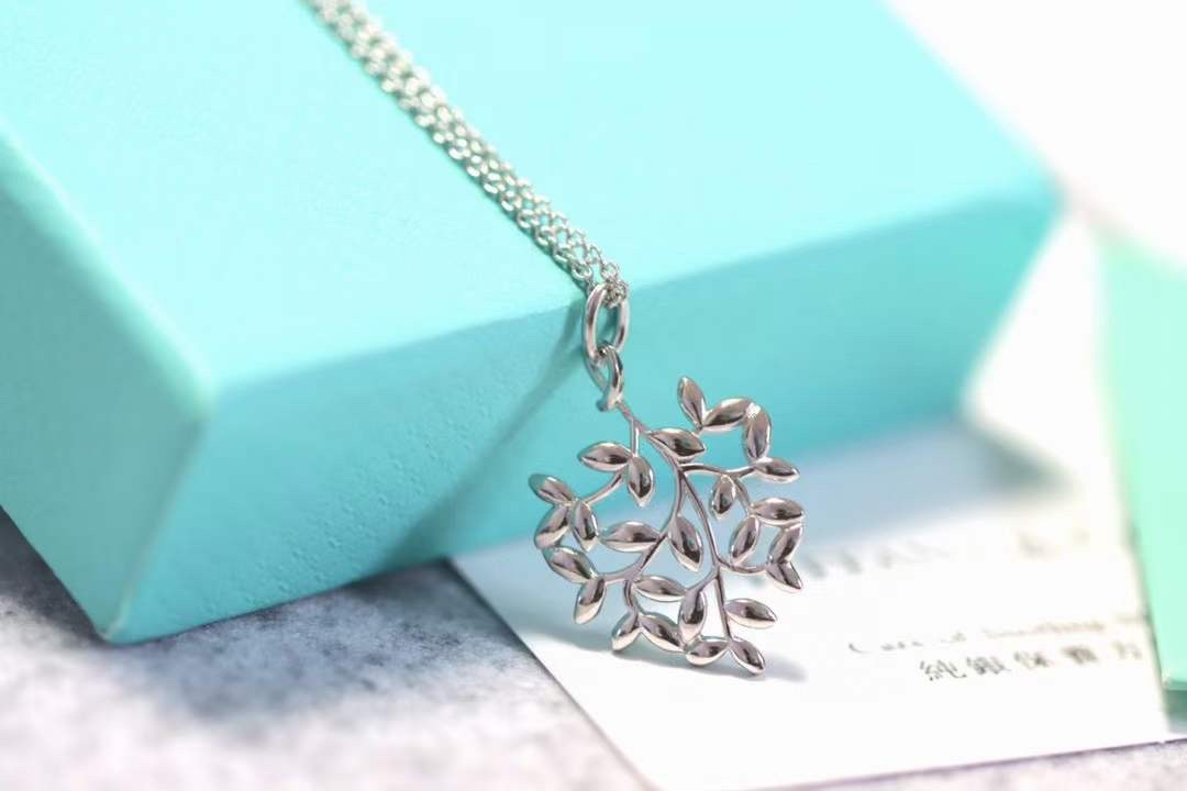 Tiffany & Co. Tiffany&Co.纯银 橄榄叶锁骨项链